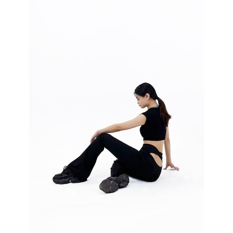 

Vjisha Supermodel Quick-Drying High Waist Fashion Yoga Pants Black (regular)(4cm longer than Plus) M