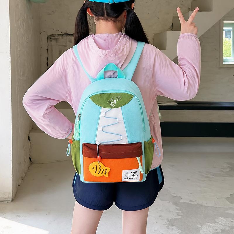 SchoolbagYX Vitality Contrasting Color Backpack Decompression Lightweight Children's Schoolbag Kindergarten Boys and Girls Short-distance Travel