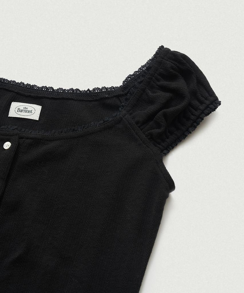 Deobanes Corin Button Sleeveless Top_Black