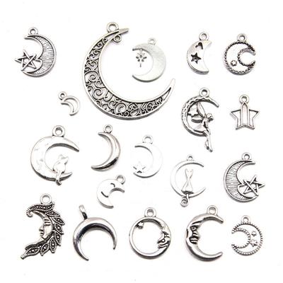 Handmade Antique Silver Moon Pendant: Creative Natural Charm Jewelry Accessory