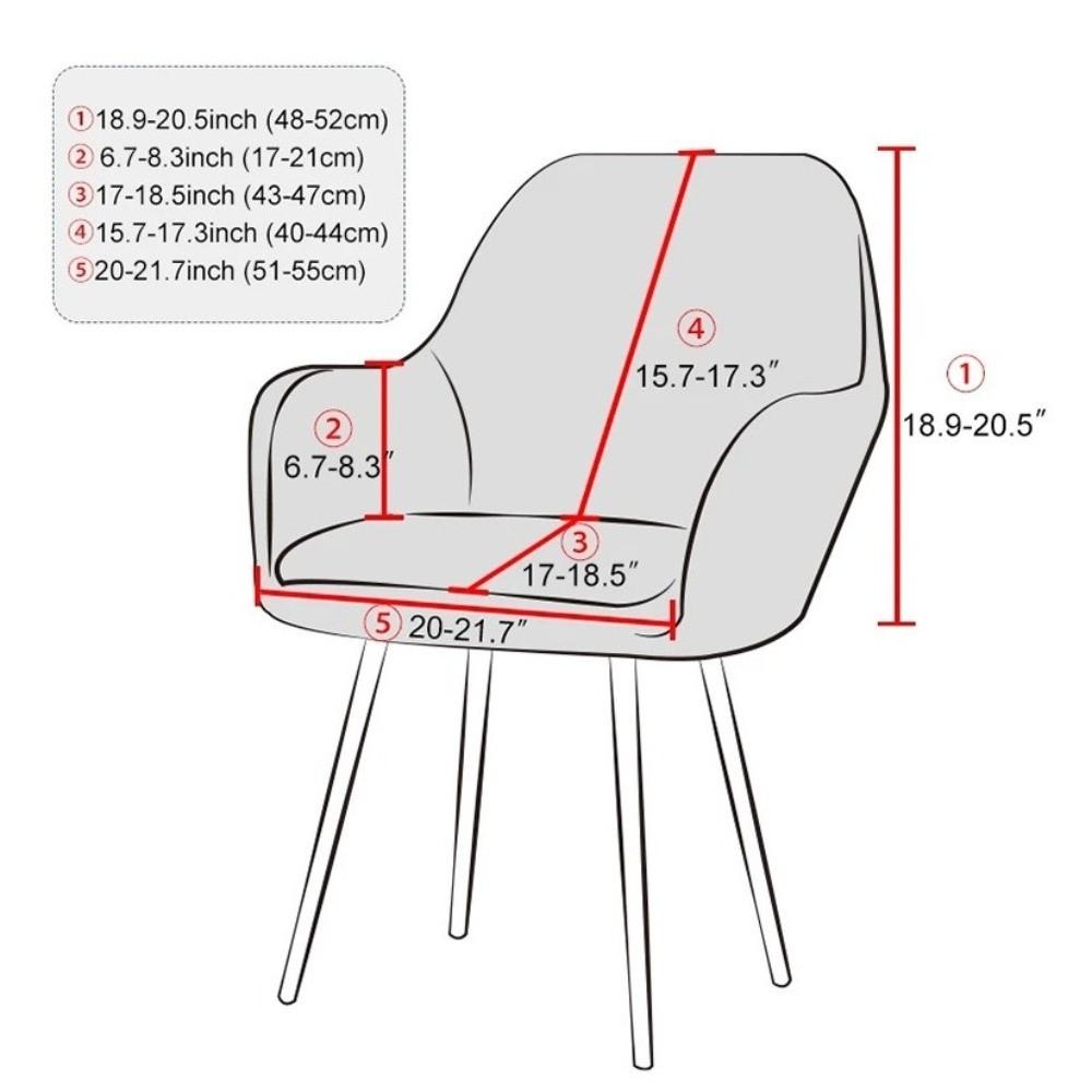 Soft Velvet Dining Chair Cover Elastic Washable Chair Slipcover Warm Seat Anti-slip High Armchair Cover