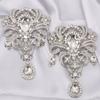 Pendant Rhinestone Brooch Hollow Luxury Ornaments Elegant Flower Brooch  Reward