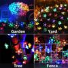Solar Cherry Blossom LED String Lights Outdoor Decorative Flower Lights for Lawn Garden Christmas Wedding Party Home Decoration