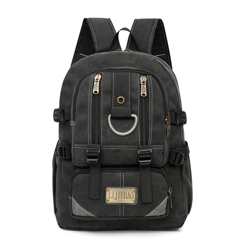 Vintage Canvas Backpack Women'S Outdoor Backpack Male Middle School Student Casual Schoolbag Large Capacity Computer Bag