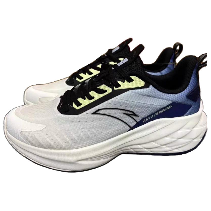Anta Wind Lightweight Breathable Shock Absorbing Running Shoes Men Sneakers White Black Blue 912425502-2