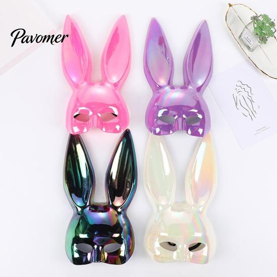 Rabbit Mask for Halloween Bunny Mask, Cosplay Face with Long Creepy Parties Ears, Lightweight Plastic Cushion Masquerade Party Costume Comfortable