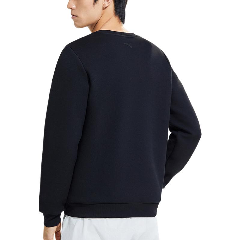 Anta Logo Print Crew Neck Pullover Sweatshirt Men Tops Basic-Black 152317727-4