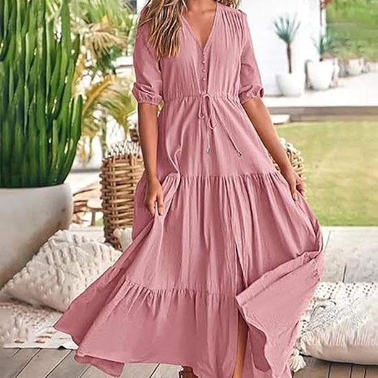 V-образный вырез на пуговицах с завязками на шнурке — фото 9