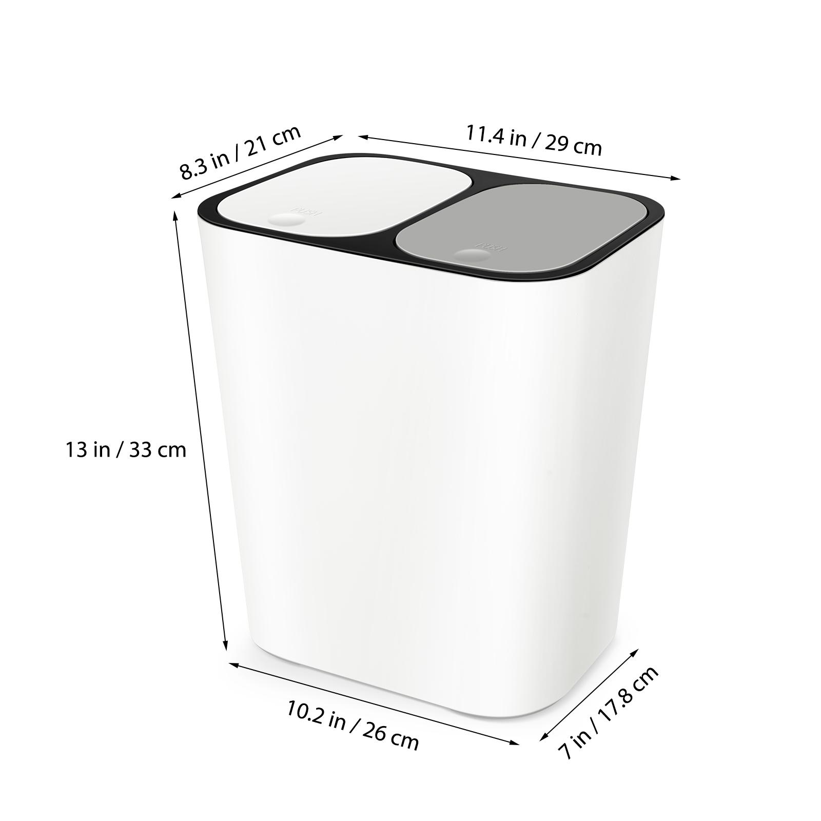 

Мусорное ведро с двумя отделениями и крышкой объемом 15 л, кухонное мусорное ведро, контейнер для бытовых отходов, перерабатываемый мусор, белое мусорное ведро с педалью 15L