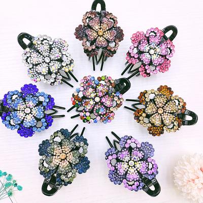 1Pc Hair Claws Hair Clips Hairpin Women's Hairgrip Fashion Duckbill Clip Plastic Rhinestone