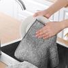 1/20PCS Gray Bamboo Charcoal Thickened Super Absorbent Dishcloth Anti-grease Home Kitchen Wiping Rags Microfiber Cleaning Cloths