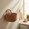 Wicker Wall Storage Basket with Handle Natural Sturdy