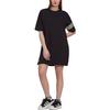 adidas Originals Kleeblatt Gestreift Rundhals Gerader Schnitt Kurzarm Kleid Damen Kleid Schwarz HM1773