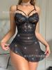 New Sexy Lingerie Sexy Lace Mesh Sheer Seduction Slip Nightdress Erotic Set