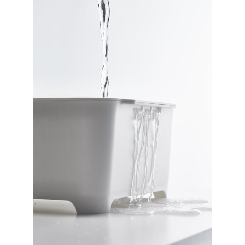 Yamazaki Industrial Co., Ltd. White Dish Drainer Set, Approx. W37 x D28 x H14.5cm, Tower Type, Washtub, Dish Drainer, and Soaking Rack, Product Code: