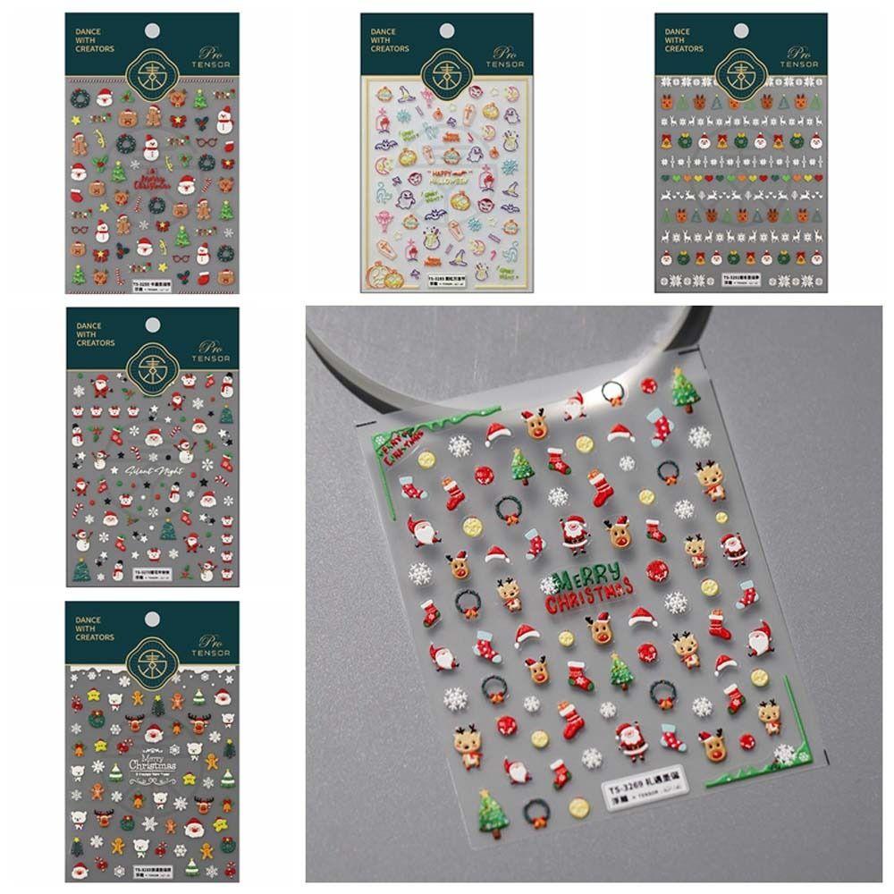Christmas Snowman Halloween Nail Decals Manicure Ornaments Christmas Nail Decorations Nail Salon