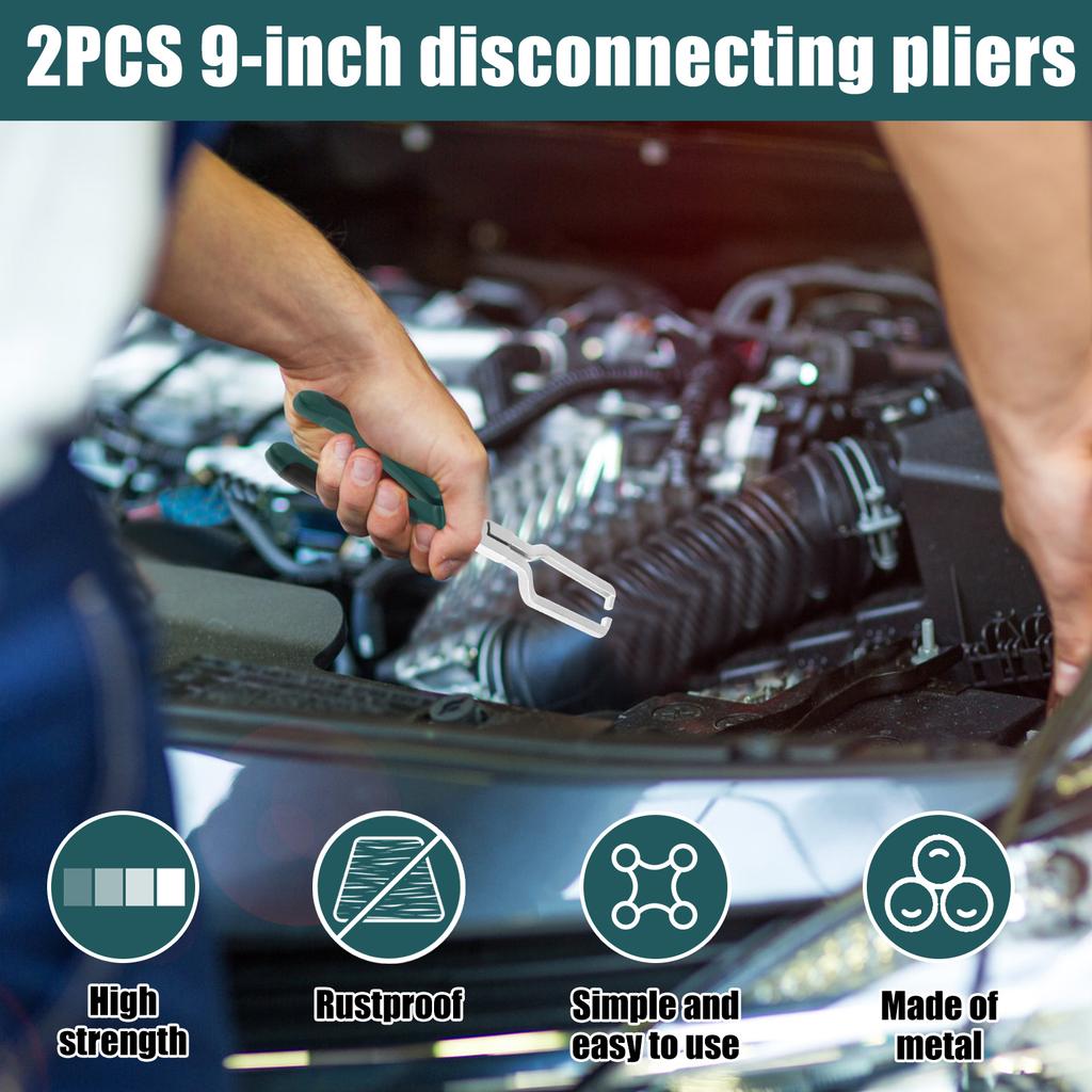 2 Pcs Electrical Disconnect Pliers 9 Inches Fuel Line Pliers Universal Automotive Electrical Connector Disconnect Pliers
