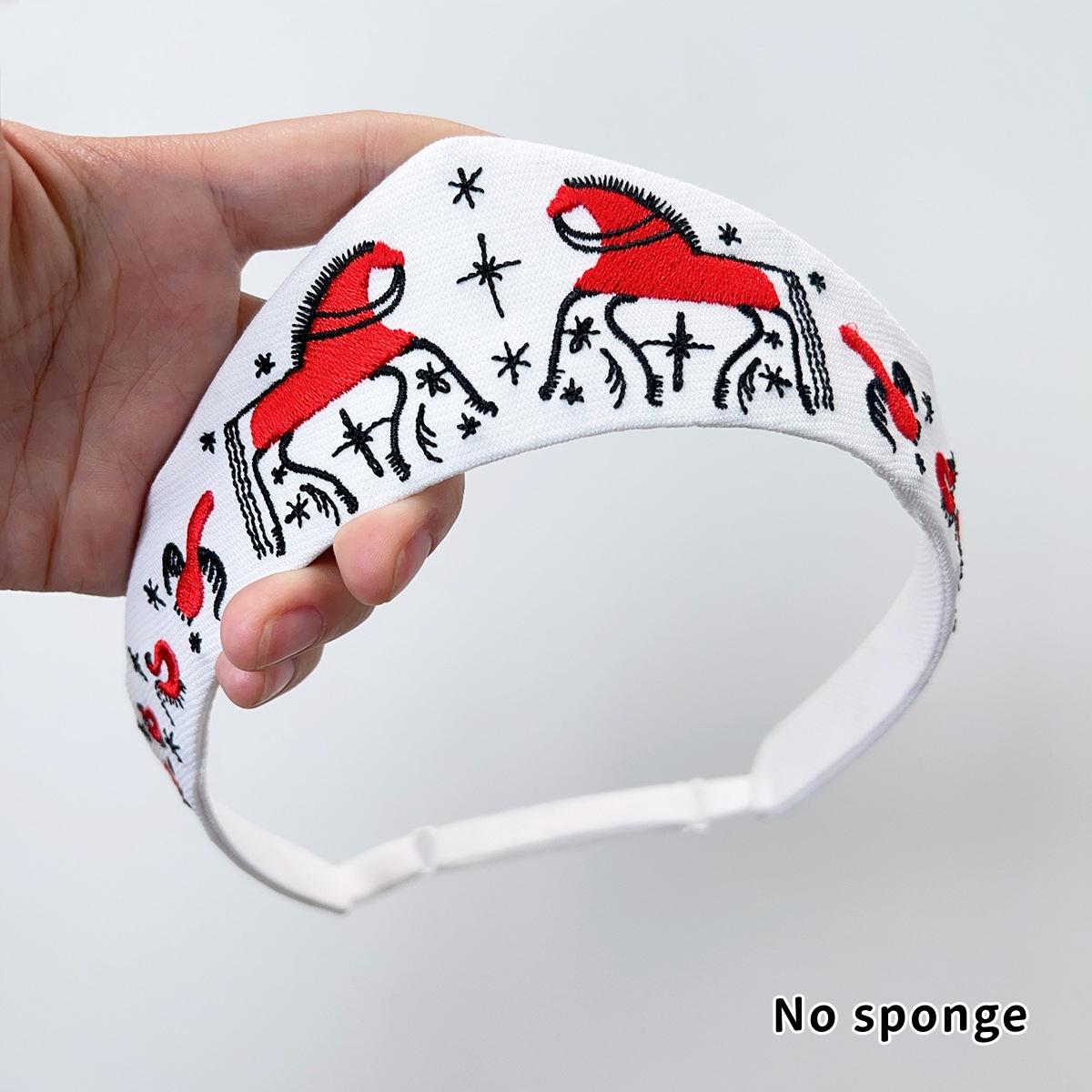 

Fabric Horse-Shaped Embroidered Bird Headband For Women British Retro Hair Accessories For Girls Home Leisure Headwear Gift A1