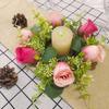Candle Wreath Ring Rustic Candle Holder Garland Artificial Rose Candle Ring Wreath Faux Silk Floral Wedding Centerpiece for Home