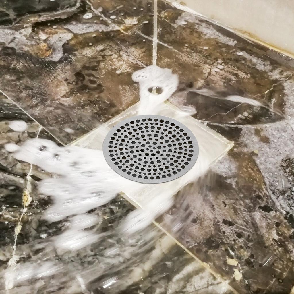Floor Drain Filter Stainless Steel Round Drainage Shower Strainer Mesh Piece Anti Blocking(82mm )