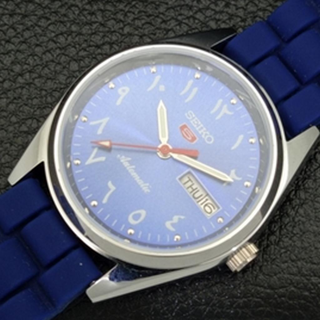 REFURBISHED AUTOMATIC SEIKO 5 JAPAN 6309A MENS ARABIC BLUE DIAL WATCH A427356-2 QRL-a427356