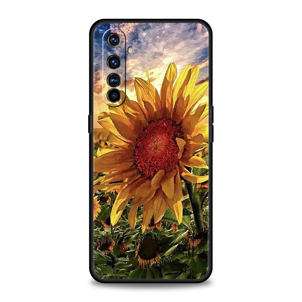 Aesthetic Sunflower For Realme GT Neo 2 3 3T Phone Case For Realme 11 10 9 8 5G 7 6 GT2 Pro Plus C21 C11 C25 C35 Silicone Cover