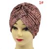 Turban Head Wrap Band Chemo Bandana Hijab Pleated Indian Caps Women Men Yoga Hat