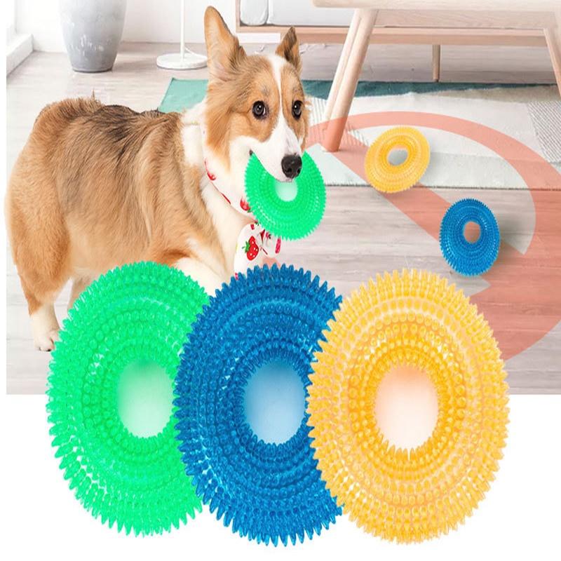 Durable Sound-producing Pet Toy Ball For Large Dogs Tpr Material Cleans Teeth Spike Design