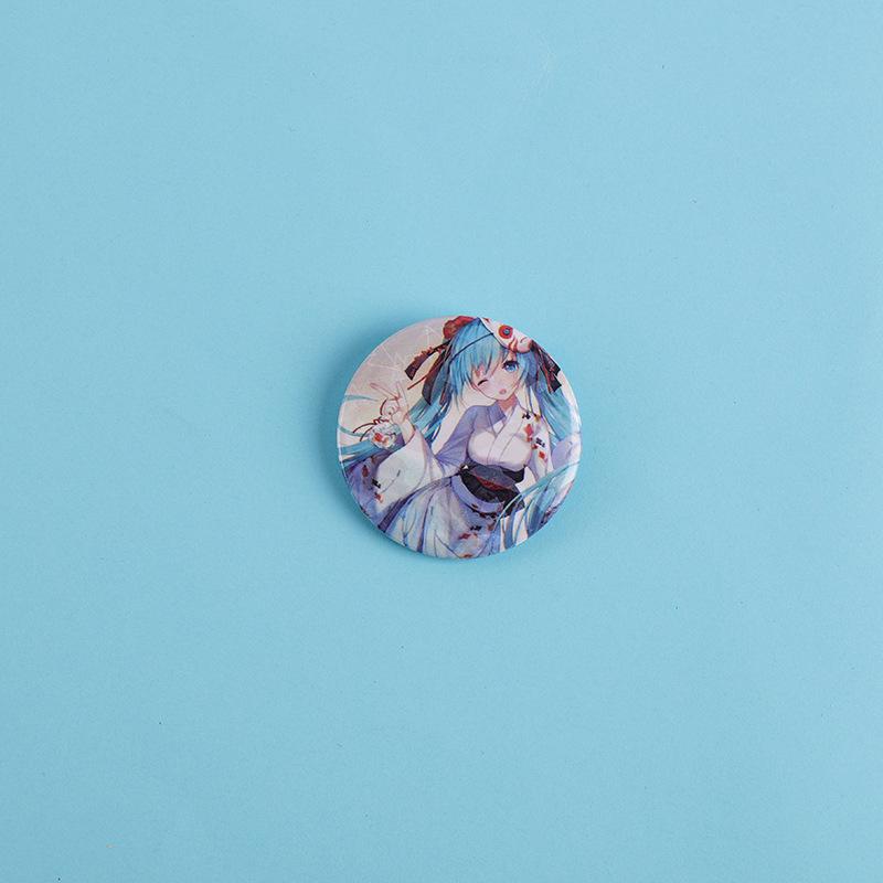 Hatsune Miku Reflective Button Badge - Anime Support Brooch for Student Backpacks and Decorations