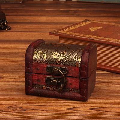 Jewelry Box Vintage Wood Handmade Box With  Metal Lock For Storing Jewelry Treasure Pearl
