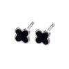 Clover Enamel Stud Earrings: Women's Korean Cold Style Small Flower Mori Student Fashion