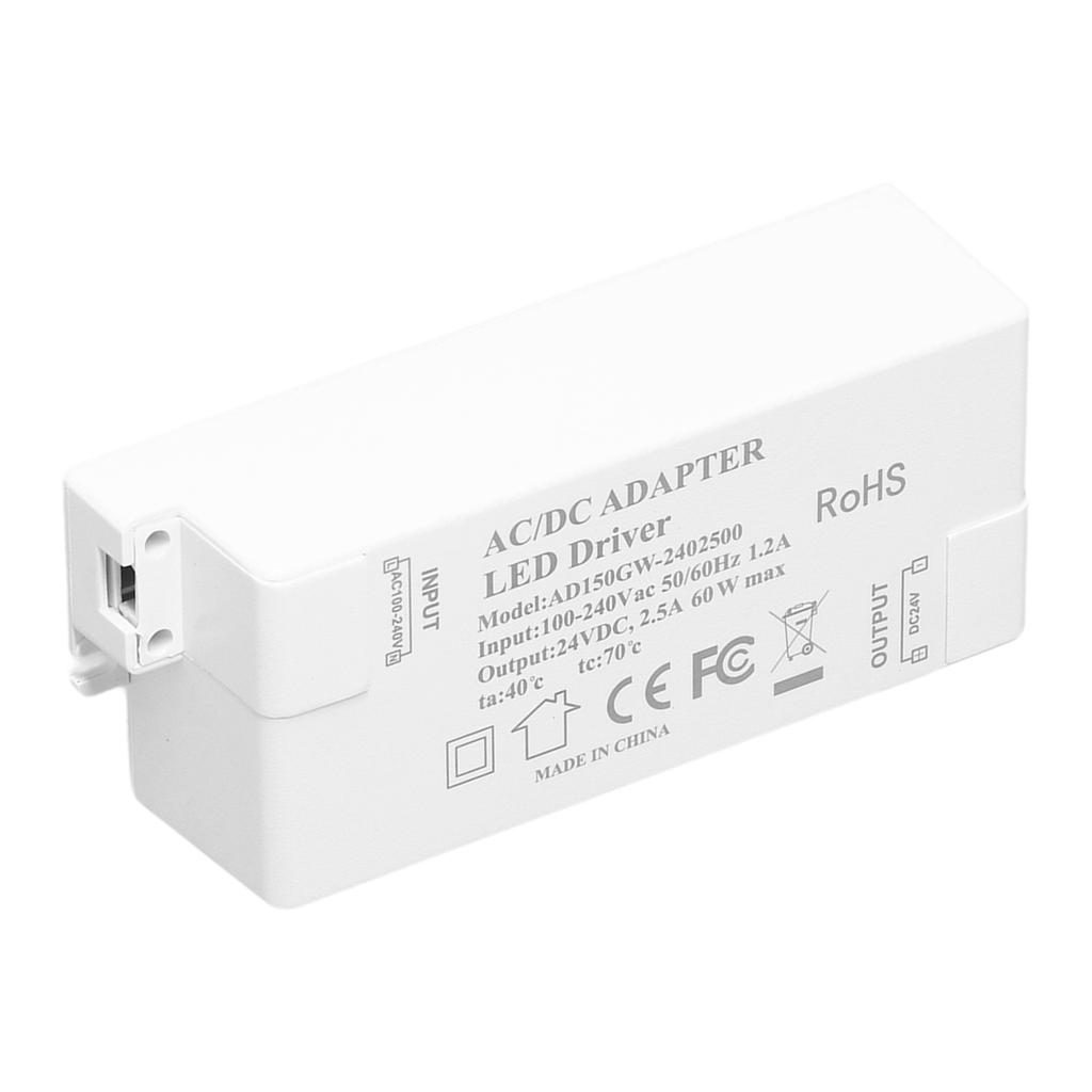 LED Driver DC24V 2.5A 60W LED Light Transformer DIY Lamp Driving Power Supply AC100‑240V