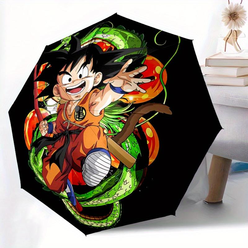 Goku Automatic Umbrella - Foldable with 8 Iron Ribs, Portable for Outdoor, Gift, Outdoor Umbrell, Playful Accessory, Durable High Quality, I