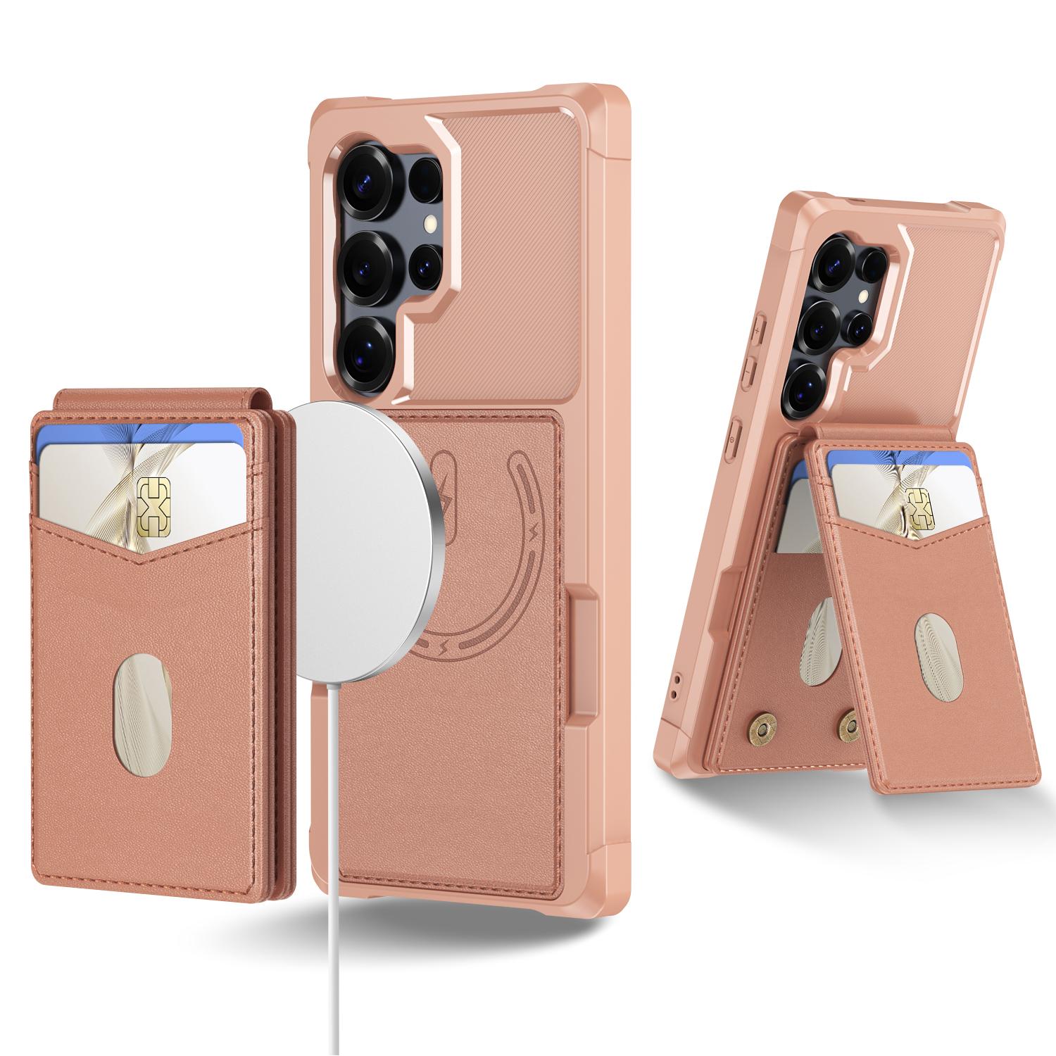 

For Samsung Galaxy S25 Ultra Magnetic Case Detachable Card Slot Kickstand Leather + TPU Phone Cover
