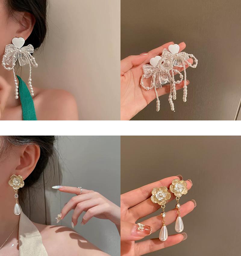 Boucles d'oreilles à pampilles rétro françaises, boucles d'oreilles à la mode et élégantes, boucles d'oreilles baroques en pierre naturelle de couleur eau douce