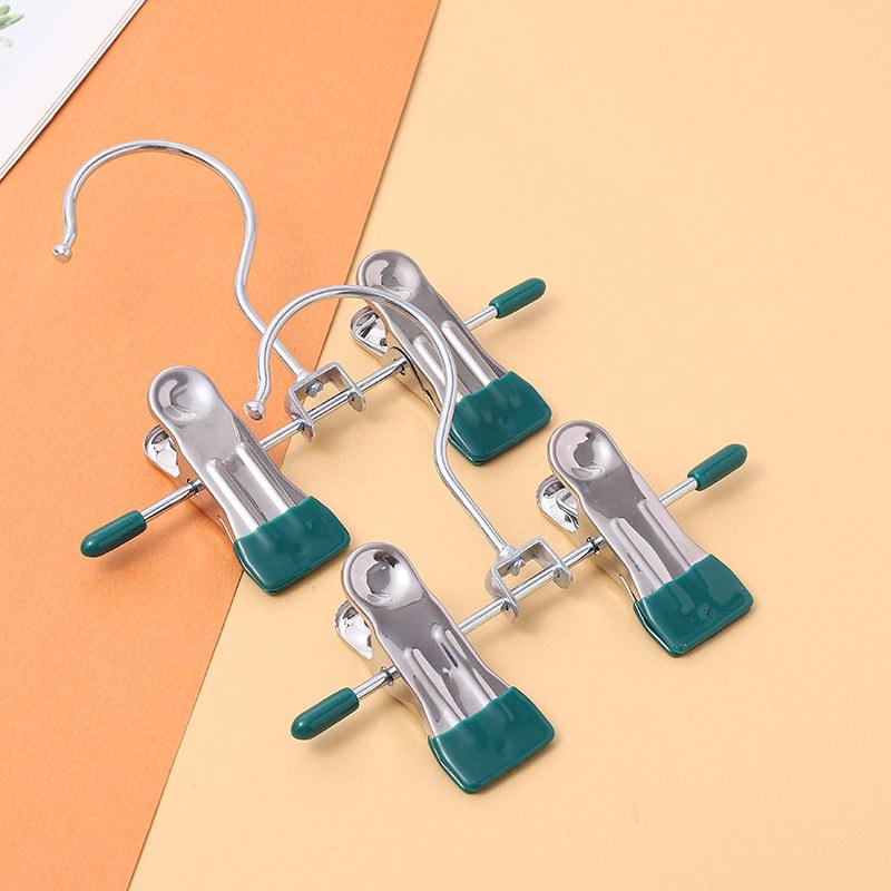 Multi Functional 12cm Mini Pants Clip, Seamless Stainless Steel Anti Slip, Can Clip Clothes, Socks, Underwear, Single Hook, Double Clip