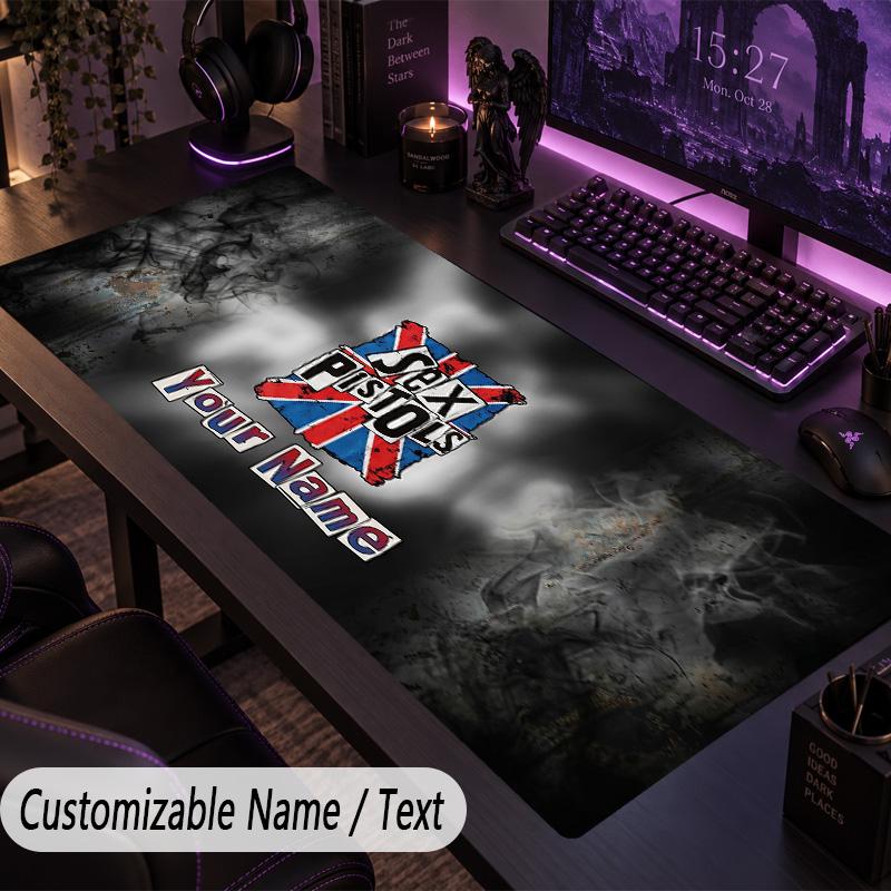 Large Mouse PadSex Pistols Custom Name Text Personalized Desk Mat Non Slip Gaming Pad