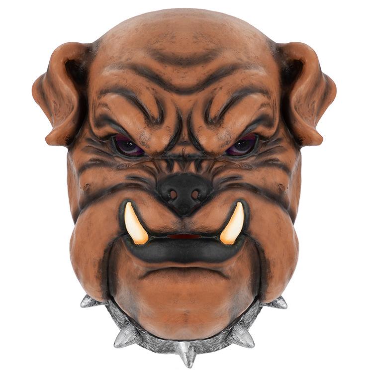 Bulldog head latex mask Adult size коричневый