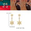 Elegant Snowflake Drop Earrings With Zircon Stones For Women Holiday Party Accessories