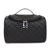 PU Leather Sewing Makeup Bag Multifunctional Women's Cosmetic Bag Portable Women Wash Bag with Zipper Large Capacity Storage Bag