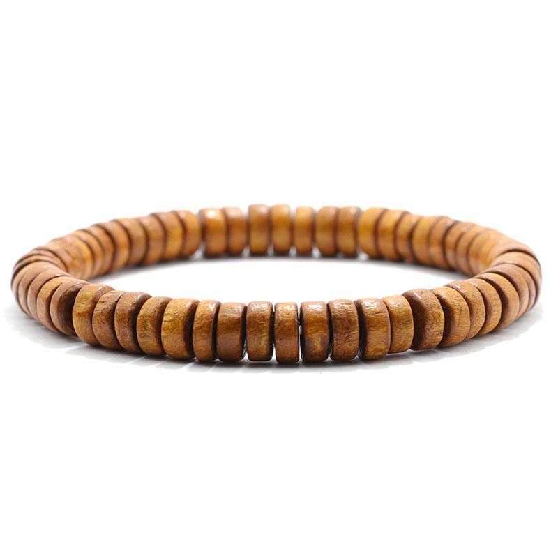Minimalist Natural Wooden Bracelet Homme Coir Wood Beaded Braclet Man Hand Accessories Buddha Brazalete Men's Fashion Pulsera