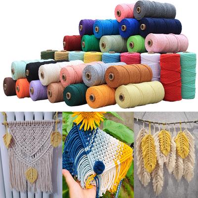 Farebné bavlnené lano, 50 m/ 100 m špagát Macrame Šnúrka Šnúrka Šnúrka DIY Crafts Splietaná skrútená bavlnená šnúra na párty svadobnú výzdobu