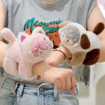 New Two Pups Pop Ring Cute Plush Toy Fun Doll Children's Bracelet Panda Water Guinea Pig Male and Female Birthday Gift