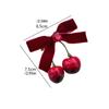 Red Velvet Velvet Bow Hair Clip Bowknot Cherry Hairpin Cute   Student