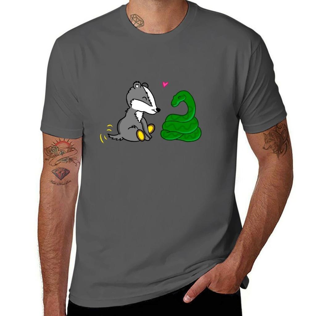 Badger And Snake Pair Tshirt Lightweight Print Tshirt