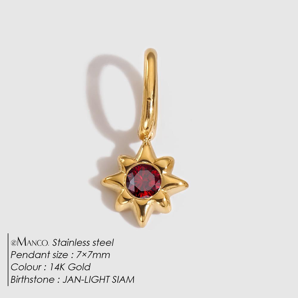 eManco 14K Gold-Plated Colorfast Zircon Star Pendant for Handmade DIY Bracelets/Necklaces Gold