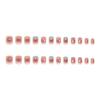 24PCS Blush Smudging Square Press On Nails Charming Comfortable To Wear Manicure Nails for Stage Performance Wear