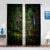 2panels Woodland Forest Foliage Sunbeams Nature View Curtains for Living Room Bedroom Kitchen Decor Sheer Curtains Window Drape