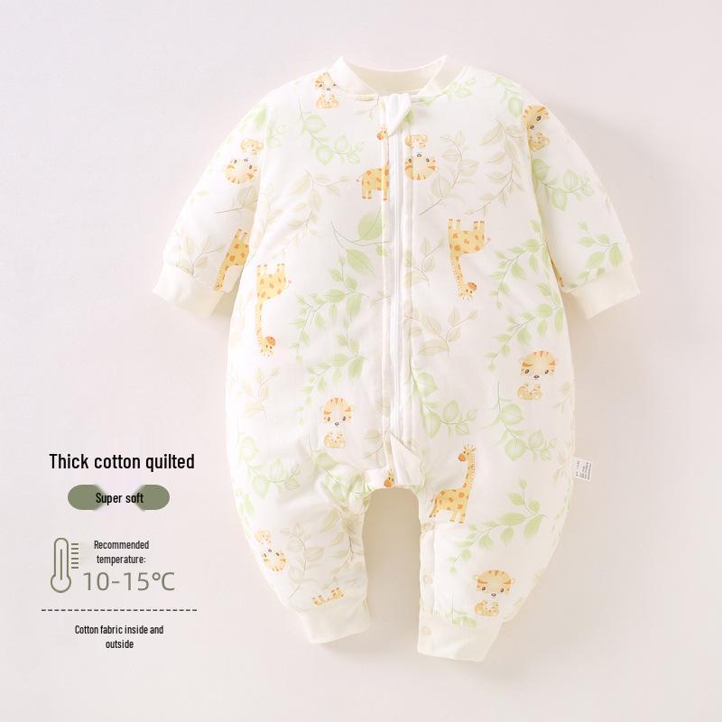 Infant Anti-Kick Sleeping Bag with Zipper - 120g Cotton, Thickened, Split Leg Design