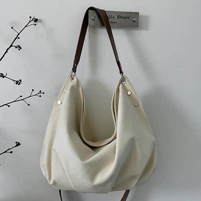 Up To Capacity High-value Canvas Bag Women's New Relaxed Commuter Tote Bag Lazy Wind Single Shoulder Crossbody